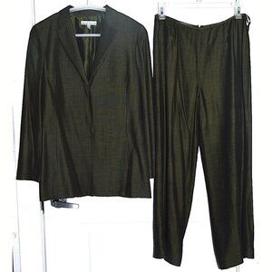 Anne Klein Vintage 90s / Y2K 81% Wool Wide Leg Pantsuit (possibly unworn)